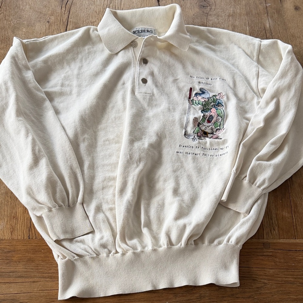 Vintage Iceberg Cream Cartoon Embroidered Sneezing